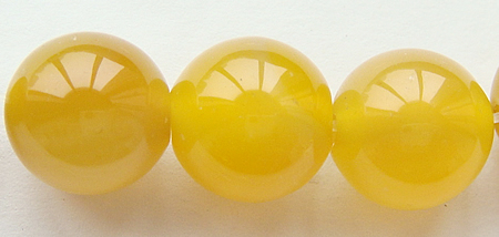 Perle Agate jaune naturelle, Rond, Personnalisé & multiple tailles pour le choix, Trou:Environ 1-1.5mm, Longueur:Environ 15.5 pouce, Vendu par brin