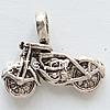 Vehicle Shaped Zinc Alloy Pendants, Motorcycle, plated nickel, lead & cadmium free Approx 3.5mm 