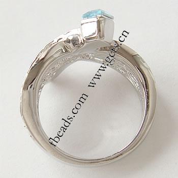 ラインス トーン亜鉛合金指のリング, 亜鉛合金, メッキ, 異なるサイズの選択 & ライン石のある, 無色, 18mm, 売り手 パソコン
