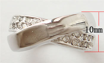 ラインス トーン亜鉛合金指のリング, 亜鉛合金, メッキ, 異なるサイズの選択 & ライン石のある, 無色, 10mm, 売り手 パソコン