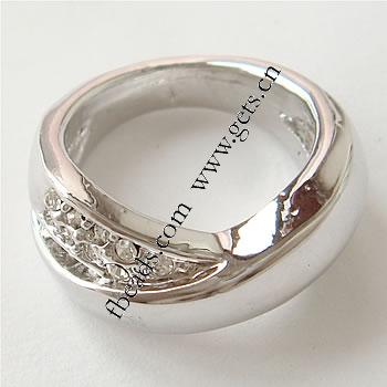 ラインス トーン亜鉛合金指のリング, 亜鉛合金, メッキ, 異なるサイズの選択 & ライン石のある, 無色, 10mm, 売り手 パソコン