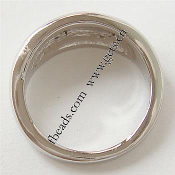 ラインス トーン亜鉛合金指のリング, 亜鉛合金, メッキ, 異なるサイズの選択 & ライン石のある, 無色, 9mm, 売り手 パソコン