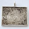 Zinc Alloy Pendant Cabochon Setting, Rectangle, plated cadmium free Approx 6mm 