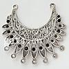 Zinc Alloy Chandelier Components, Moon, plated, 2/7 loop Approx 2mm 