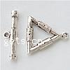 Zinc Alloy Toggle Clasp, Triangle, textured & single-strand cadmium free  Approx 2mm 