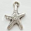 Zinc Alloy Star Pendant, Starfish, plated nickel, lead & cadmium free Approx 2mm 