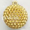 Brass Pendant Rhinestone Setting, Round, plated, hollow 13.5mm Approx 2mm 