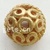 Hollow Brass Beads, Round, plated Approx 1.5mm 