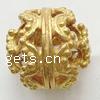 Hollow Brass Beads, Round, plated 10mm Approx 1.8mm 