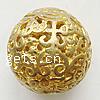 Hollow Brass Beads, Round, plated 14mm Approx 3mm 
