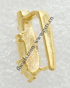 Brass Pinch Bail, plated, with rhinestone, more colors for choice, 5x15mm, Sold By PC