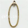 Zinc Alloy Pendant Components, Oval, plated nickel, lead & cadmium free Approx 1mm 