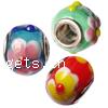 Lampwork Sterling Silver Double Core Beads, With 925 Stamp, Rondelle Approx 4.5MM 