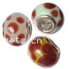 Lampwork Sterling Silver Double Core Beads, Gold Sand, With 925 Stamp, Rondelle Approx 4.5MM 