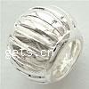 Sterling Silver European Beads, 925 Sterling Silver, Rondelle, plated, without troll & corrugated Approx 5mm 