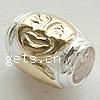 Sterling Silver European Beads, 925 Sterling Silver, Tube, plated, without troll & two tone Approx 5mm 
