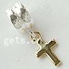 Sterling Silver European Pendants, 925 Sterling Silver, Cross, without troll & two tone Approx 5mm 