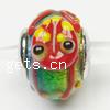 European Lampwork Glass Plating Silver Core Beads, Silver Foil,Frog with Color Card, Rondelle Approx 5.0MM 