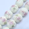 Printing Porcelain Beads, Round, 14mm Approx 3mm 