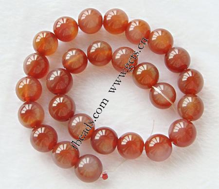 Natural Red Agate Beads, Round, different size for choice, Hole:Approx 1-1.5mm, Length:14 Inch, Sold By Strand