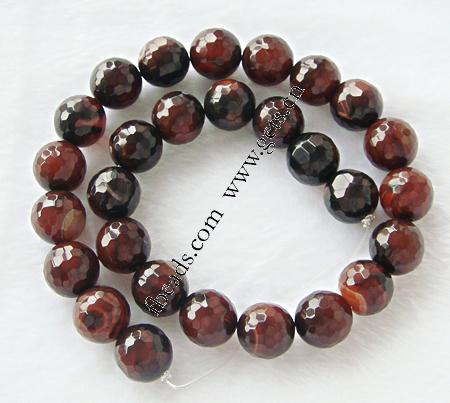 Natural Miracle Agate Beads, Round, different size for choice & faceted, Hole:Approx 0.5-1.2mm, Length:14 Inch, Sold By Strand