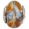 European Lampwork Glass Plating Silver Core Beads, Rondelle Approx 5MM 