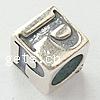 Thailand Sterling Silber Europa Buchstabenperlen, Würfel, mit Brief Muster & ohne troll, 5.5x5.5x5.5mm, Bohrung:ca. 4mm, verkauft von PC