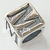 Thaïlande Sterling Silver European Beads, cube, avec le motif de lettre & sans filetage Environ 4mm, Vendu par PC