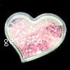 Plastic Bead Container, Heart 