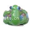 European Lampwork Glass Plating Silver Core Beads, Frog , Rondelle Approx 5MM 