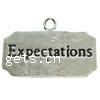 Zinc Alloy Message Pendants, Rectangle, plated nickel, lead & cadmium free Approx 2mm, Approx 
