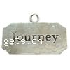 Zinc Alloy Message Pendants, Rectangle, plated nickel, lead & cadmium free Approx 2.5mm, Approx 