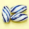 Blue and White Porcelain Beads, Oval, two tone Approx 2mm 