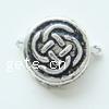 Zinc Alloy Flat Beads, Flat Round, plated, stripe Approx 1mm, Approx 