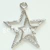 Zinc Alloy Star Pendant, plated cadmium free Approx 2mm, Approx 
