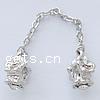 Zinc Alloy European Safety Chain, Tube, plated, with troll & with rhinestone Approx 4.2-4.5mm 
