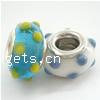 Lampwork Sterling Silver Double Core Beads, With 925 Stamp, Rondelle, 13x8mm, Hole:Approx 4.5MM, Sold by PC
