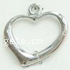 Zinc Alloy Heart Pendants, plated cadmium free Approx 1.3mm, Approx 
