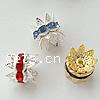 Flower Cap Rhinestone Spacer, Brass, plated, with Mideast rhinestone Approx 1.5mm 