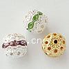 Ball Rhinestone Spacer, with Zinc Alloy, Round, with Mideast rhinestone lead free, 10mm Approx 1mm 