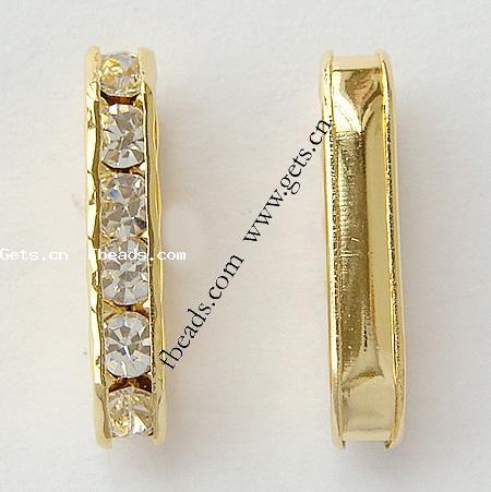 Bridge Rhinestone Spacer, Brass, Rectangle, plated, 3-strand & with Mideast rhinestone, more colors for choice, 21x4mm, Hole:Approx 1.5mm, 500PCs/Bag, Sold By Bag