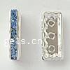 Rectangle Rhinestone Spacer, Brass, plated  & with Mideast rhinestone Approx 2mm 