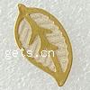 Brass Reseau Finding, Leaf, plated, hollow 
