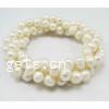 Perlen Armbänder, Natürliche kultivierte Süßwasserperlen, 3-Strang, 7-8mm, Länge:23 ZollInch, verkauft von Strang