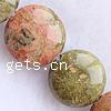 Unakite Beads, Flat Round, imported Approx 1mm Inch 
