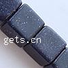 Blaue Goldstein Perlen, blauer Goldsand, Würfel, 8x8x8mm, Bohrung:ca. 1mm, Länge:15.5 ZollInch, ca. 48PCs/Strang, verkauft von Strang