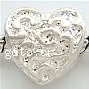 Sterling Silver European Beads, 925 Sterling Silver, Heart, plated, without troll Approx 4.5mm 