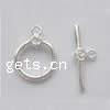 Sterling Silver Toggle Clasp, 925 Sterling Silver, Round, single-strand Approx 1.2mm 