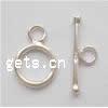 Sterling Silver Toggle Clasp, 925 Sterling Silver, Round, single-strand Approx 3mm 