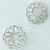 Sterling Silver Bead Caps, 925 Sterling Silver, Flower, plated, hollow 